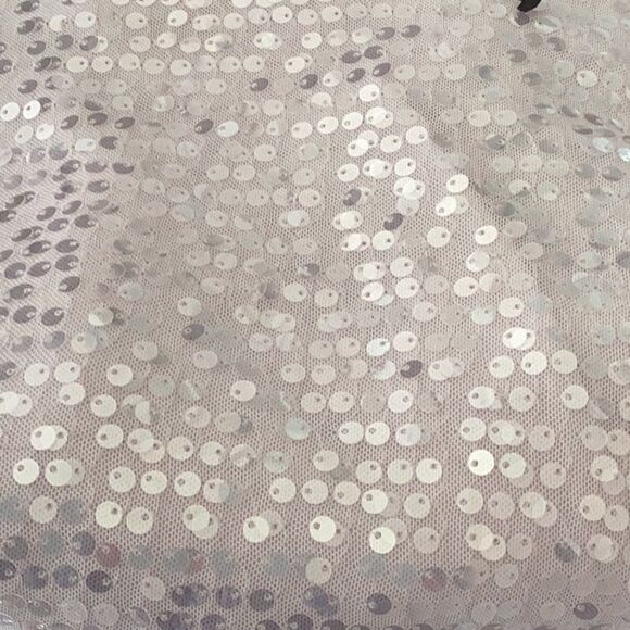 EXPRESS NWT WOMENS MEDIUM SEQUIN EMBELLISHED TOP BLOUSE RUFFLE SLEEVES - Picture 7 of 7